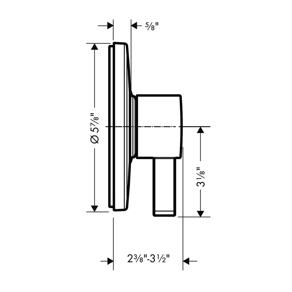 Hansgrohe 15739341 Round Pressure Balance Trim