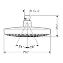 Hansgrohe 04388670 Croma Select S 180 2-Jet Overhead Shower, 1.8 Gpm