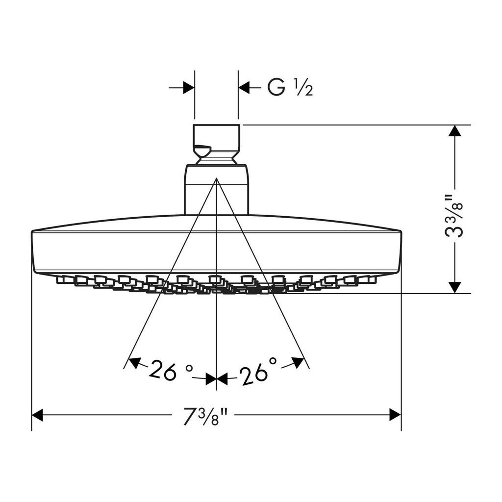 Hansgrohe 04388340 Croma Select S 180 2-Jet Overhead Shower, 1.8 Gpm