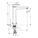 Hansgrohe 71717141 Talis E Basin Mixer 240 Without Pop Up Waste Set Brushed Bronze