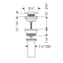 Hansgrohe 50100701 Push Open Sink Drain with Overflow Matte White