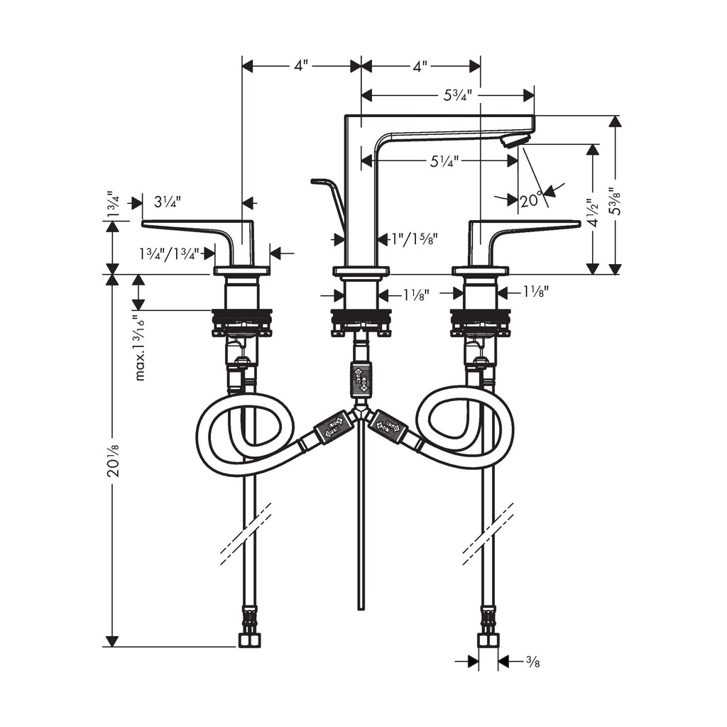 Hansgrohe 32516341 Closed Widespread Lavatory - 110