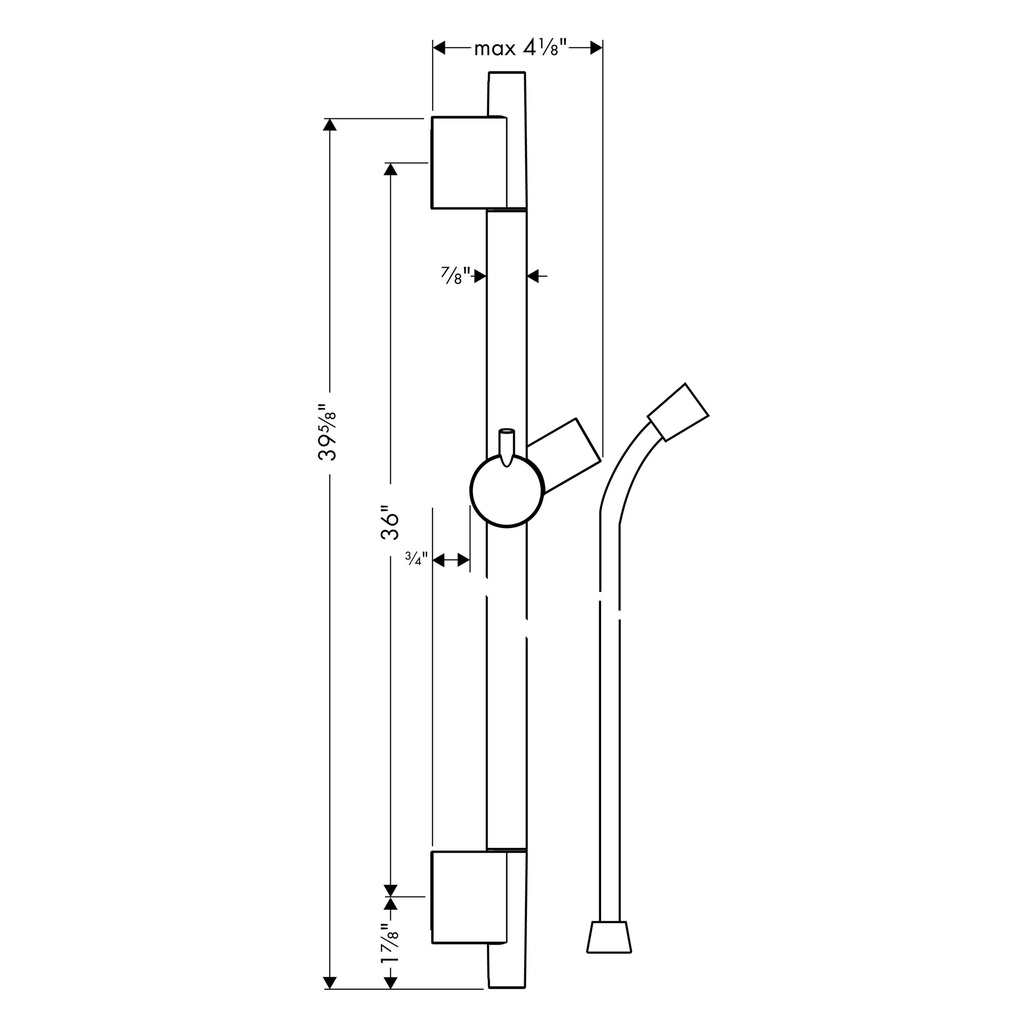 Hansgrohe 28631670 Unica 'S Puro 36" Matte Black