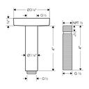 Hansgrohe 27393701 Extension Pipe For Ceiling Mount, 4"