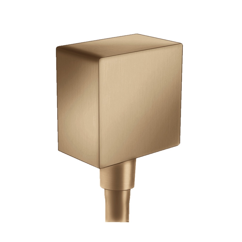 Hansgrohe 26455141 Square Wall Outlet With Check Valves Brushed Bronze