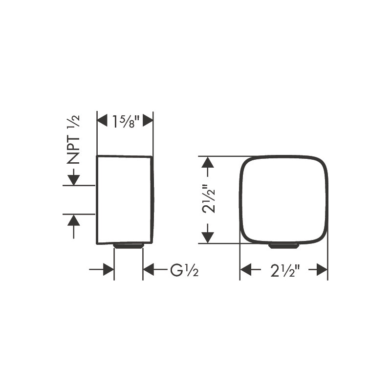 Hansgrohe 36731821 Axor Softcube Wall Outlet With Check Valves