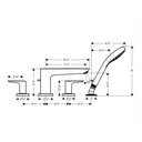 Hansgrohe 71744341 Talis E 4-Hole Roman Tub Set Trim With 1.8 Gpm Handshower