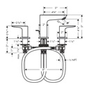 Hansgrohe 71733341 Talis E 150 Widespread 3-Hole Mixer With Pop Up