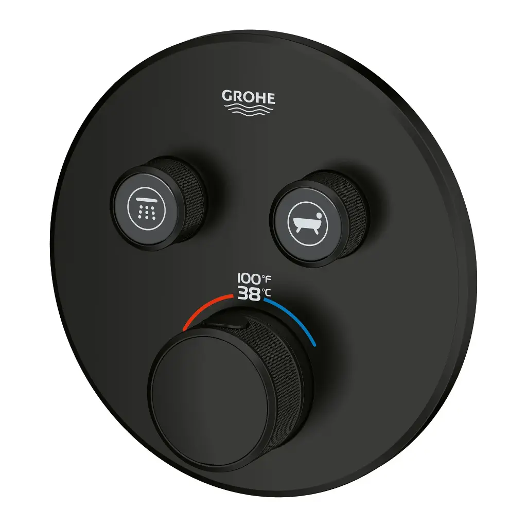 Grohe 291372430 Grohtherm Smartcontrol Dual Function Thermostatic Trim Matte Black