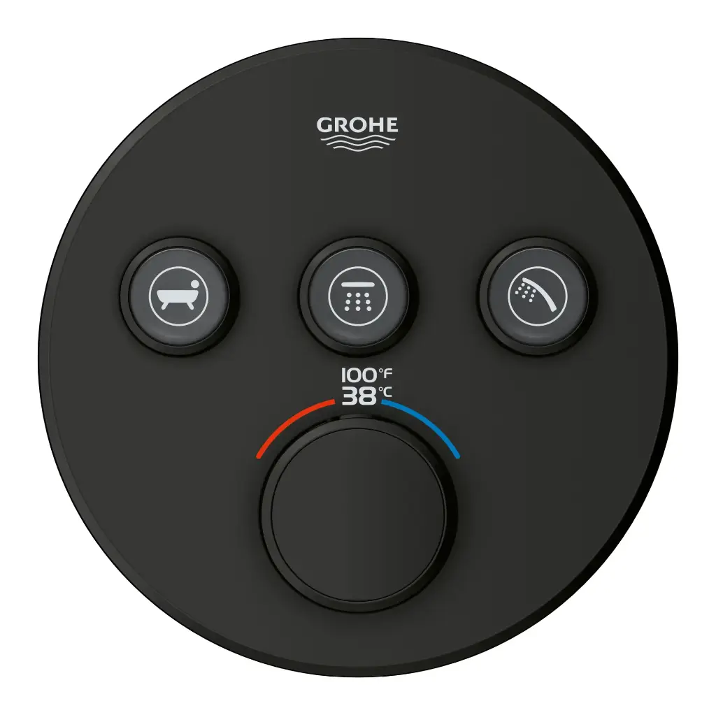 Grohe 291382430 Grohtherm Smartcontrol Triple Function Thermostatic Trim Matte Black