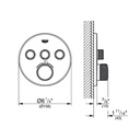 Grohe 291382430 Grohtherm Smartcontrol Triple Function Thermostatic Trim Matte Black