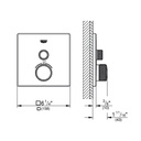 Grohe 291402430 Single Function Thermostatic Valve Trim Matte Black