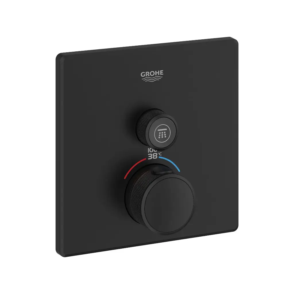 Grohe 291402430 Single Function Thermostatic Valve Trim Matte Black