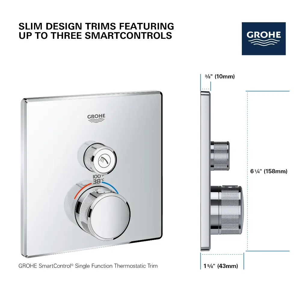Grohe 29140EN0 Single Function Thermostatic Valve Trim Brushed Nickel