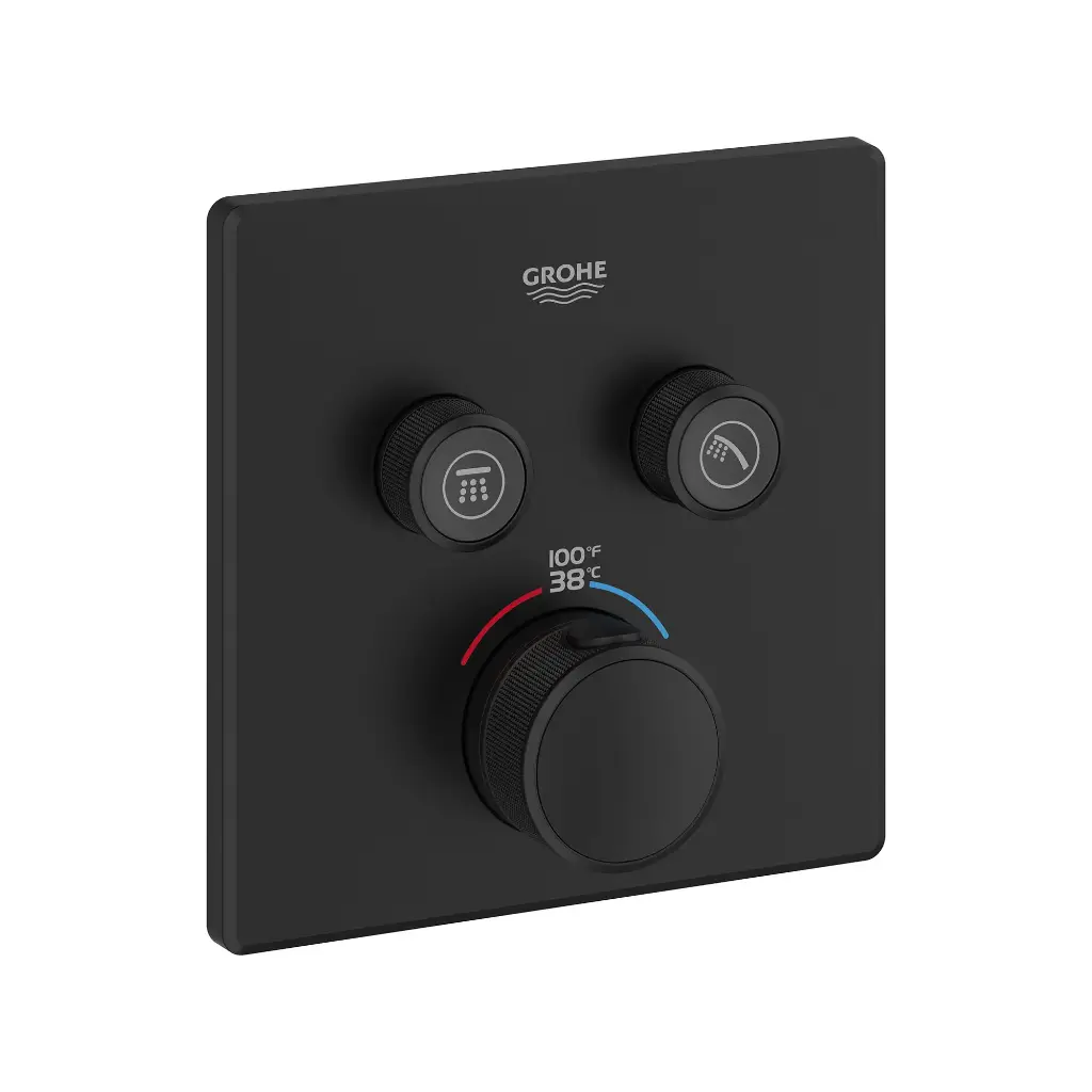 Grohe 291412430 Dual Function Thermostatic Valve Trim Matte Black