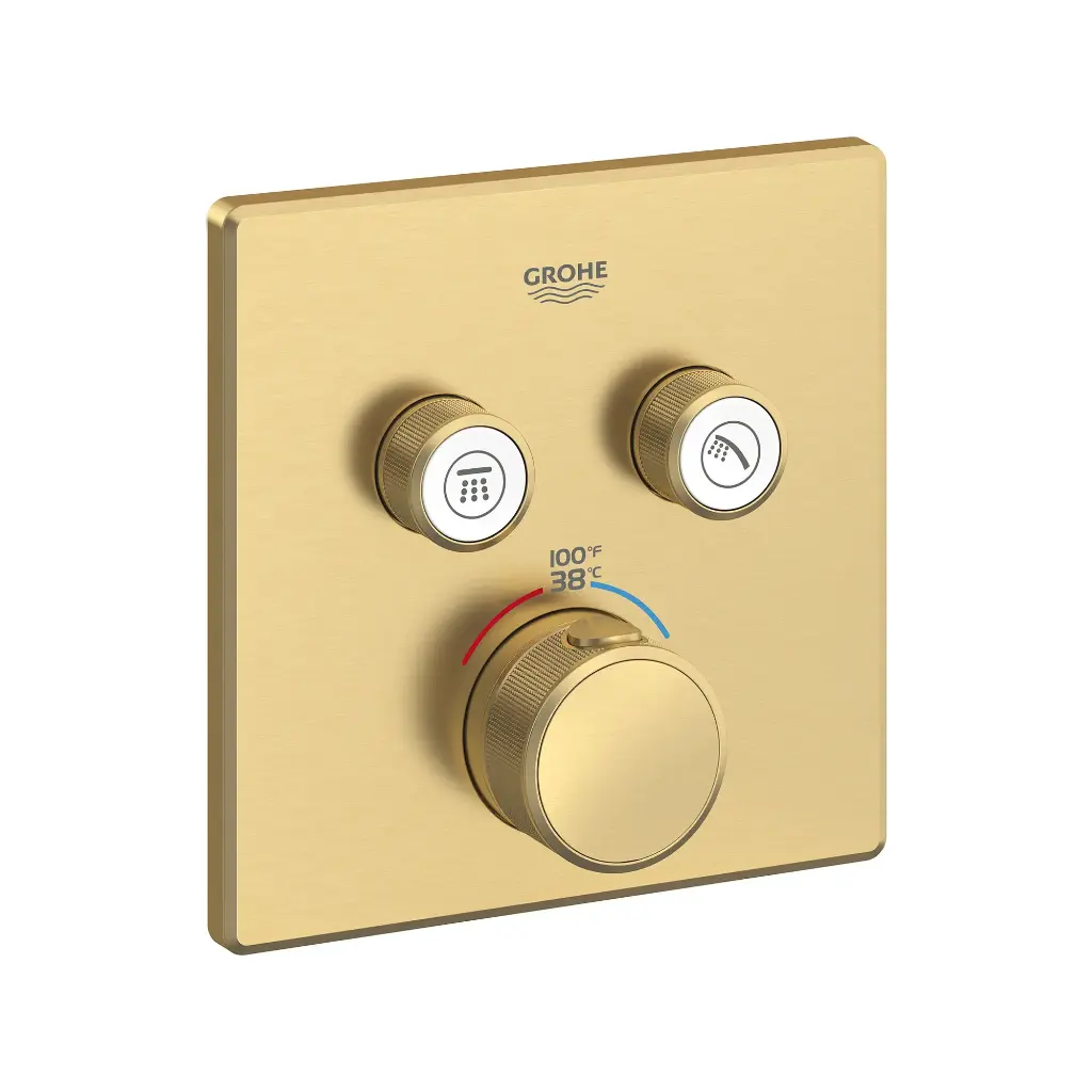 Grohe 29141GN0 Dual Function Thermostatic Valve Trim Brushed Cool Sunrise