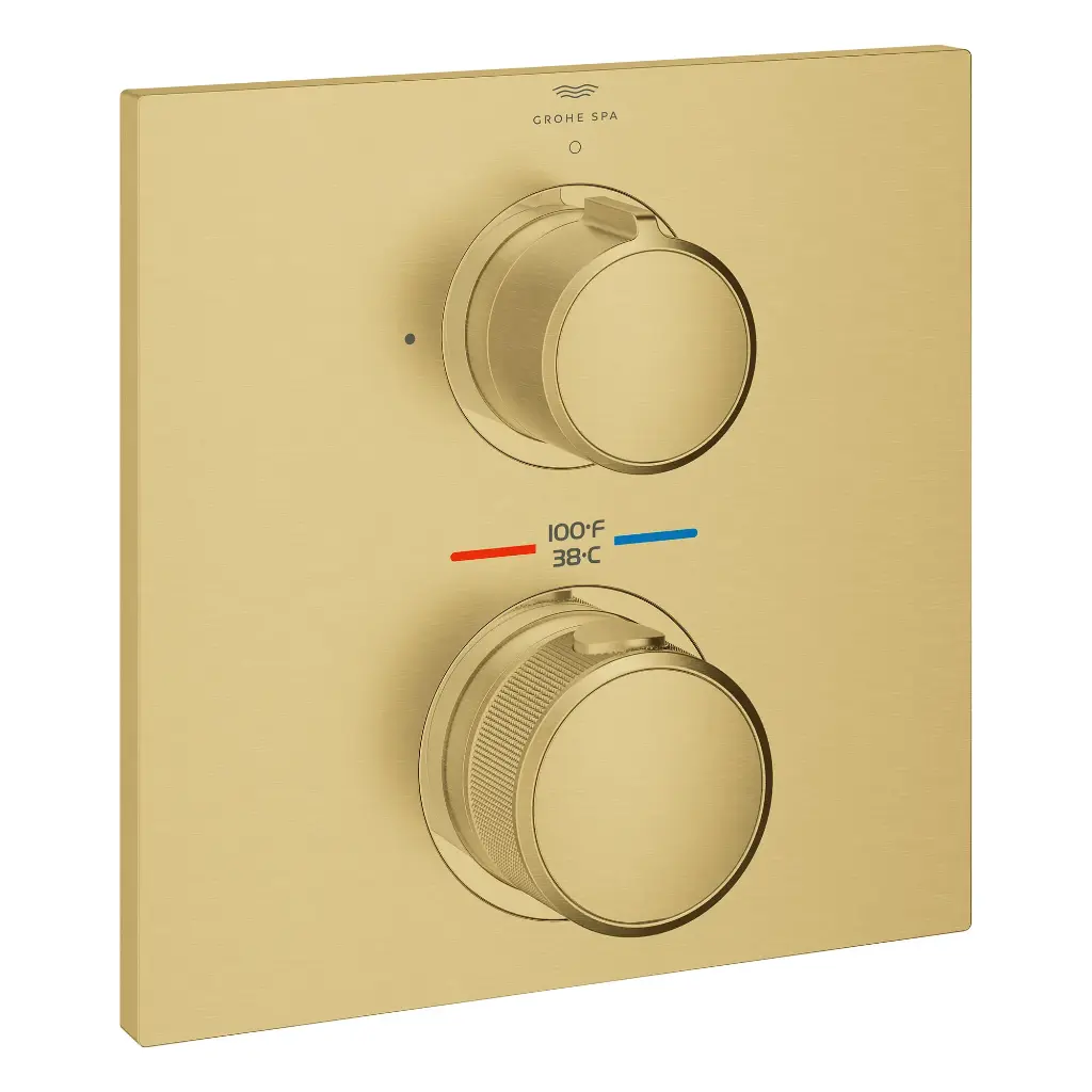 Grohe 29178Gn1 Dual Function 2-Handle Thermostatic Valve Trim Brushed Cool Sunrise