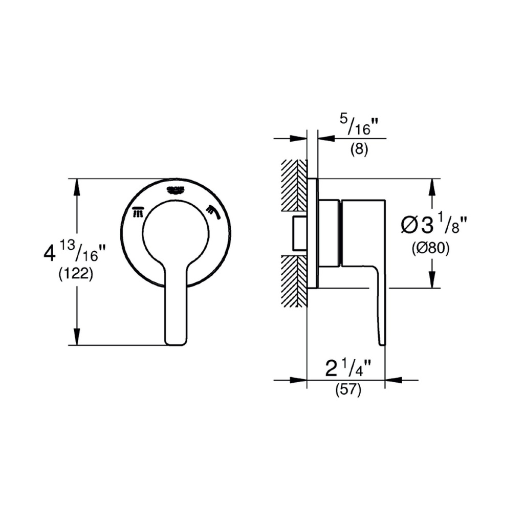 Grohe 29215Gn1 3-Way Diverter Trim Brushed Cool Sunrise