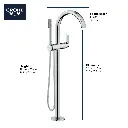 Grohe 293022430 Defined Single-Handle Freestanding Tub Faucet With 6.6 L/Min (1.75 Gpm) Hand Shower Matte Black