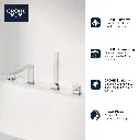 Grohe 29307En3 Plus 4-Hole Roman Tub Filler Brushed Nickel