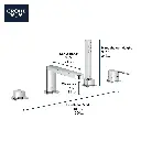 Grohe 29307En3 Plus 4-Hole Roman Tub Filler Brushed Nickel