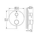 Grohe 294232430 Timeless PBV Trim W 2-Way Div Us Matte Black