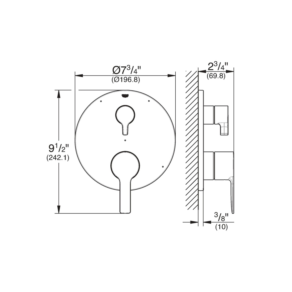 Grohe 29424GN0 Lineare PBV Trim W 3-Way Div Us Brushed Cool Sunrise