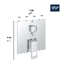 Grohe 29426A00 Eurocube PBV Trim W 3-Way Div Us Hard Graphite