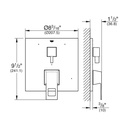 Grohe 29426GN0 Eurocube PBV Trim W 3-Way Div Us Brushed Cool Sunrise
