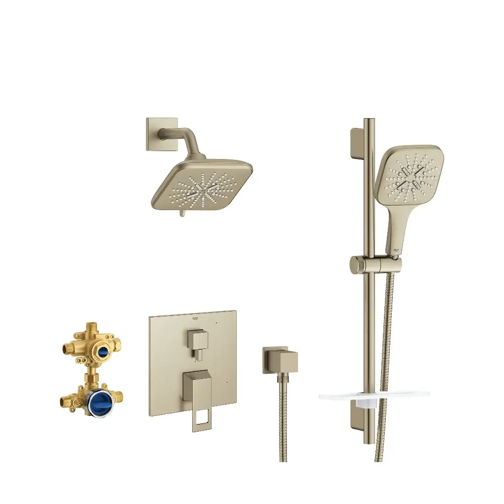 Grohe 29433EN0 Eurocube PBV Shwr Set 1.75Gpm Us Brushed Nickel