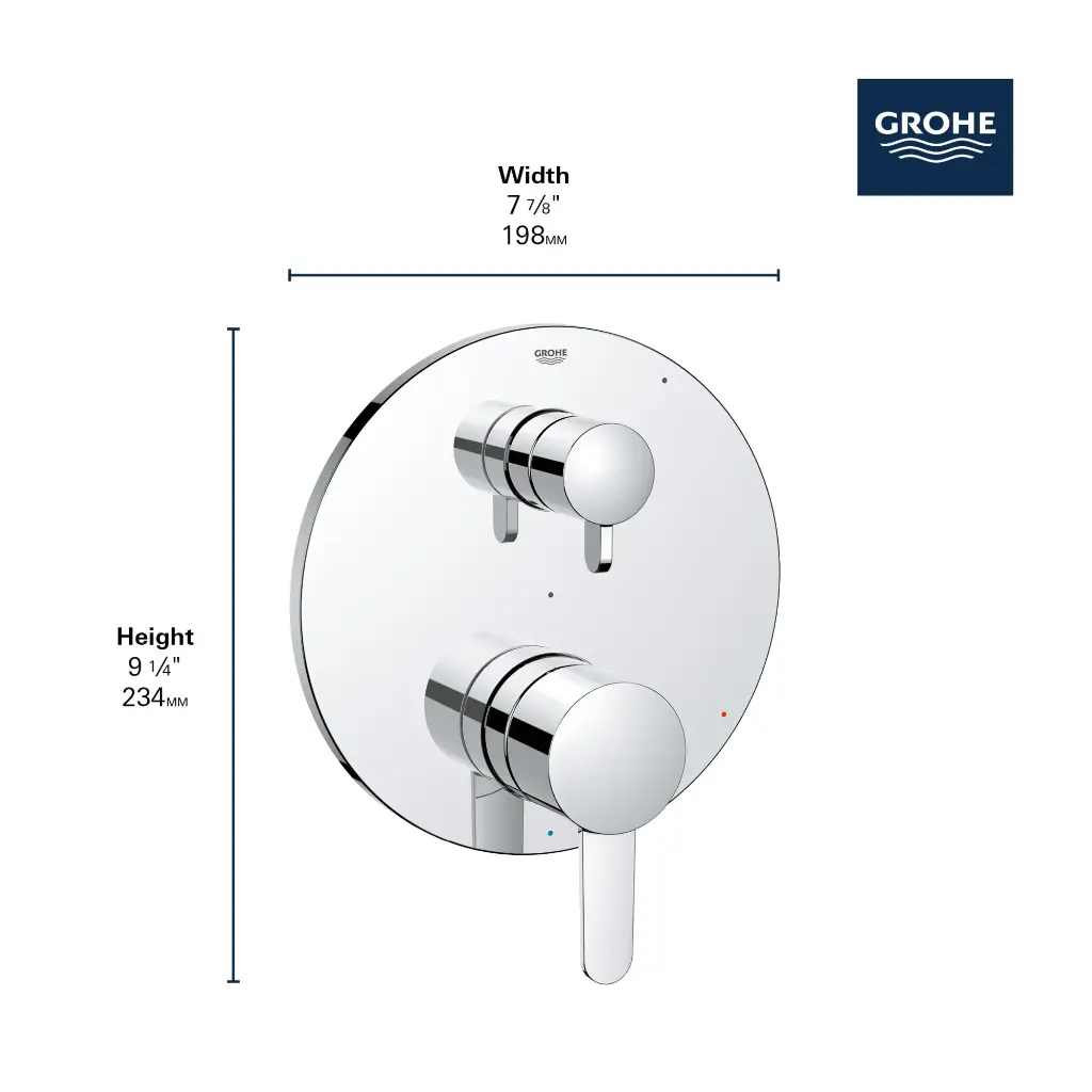 Grohe 29434EN0 Cosmopolitan PBV Trim W 2-Way Div Us Brushed Nickel