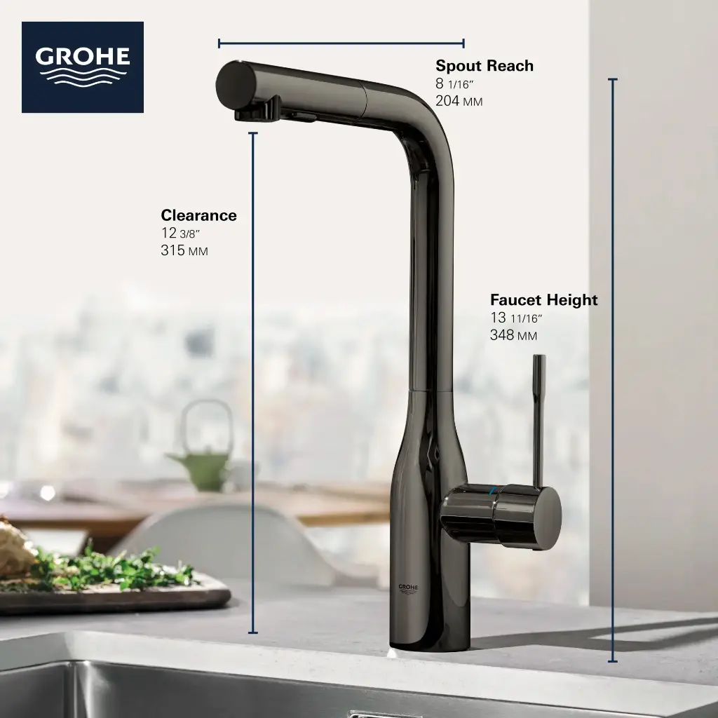 Grohe 302712430 Essence Dual Spray Pull-Out Kitchen Faucet Matte Black