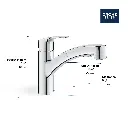 Grohe 30306001 Eurosmart Pull-Out Kitchen Faucet Grohe Chrome