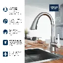 Grohe 303682432 Single Handle Pull Down Triple Spray Bar Faucet  6.6 L/Min (1.75 Gpm) Matte Black