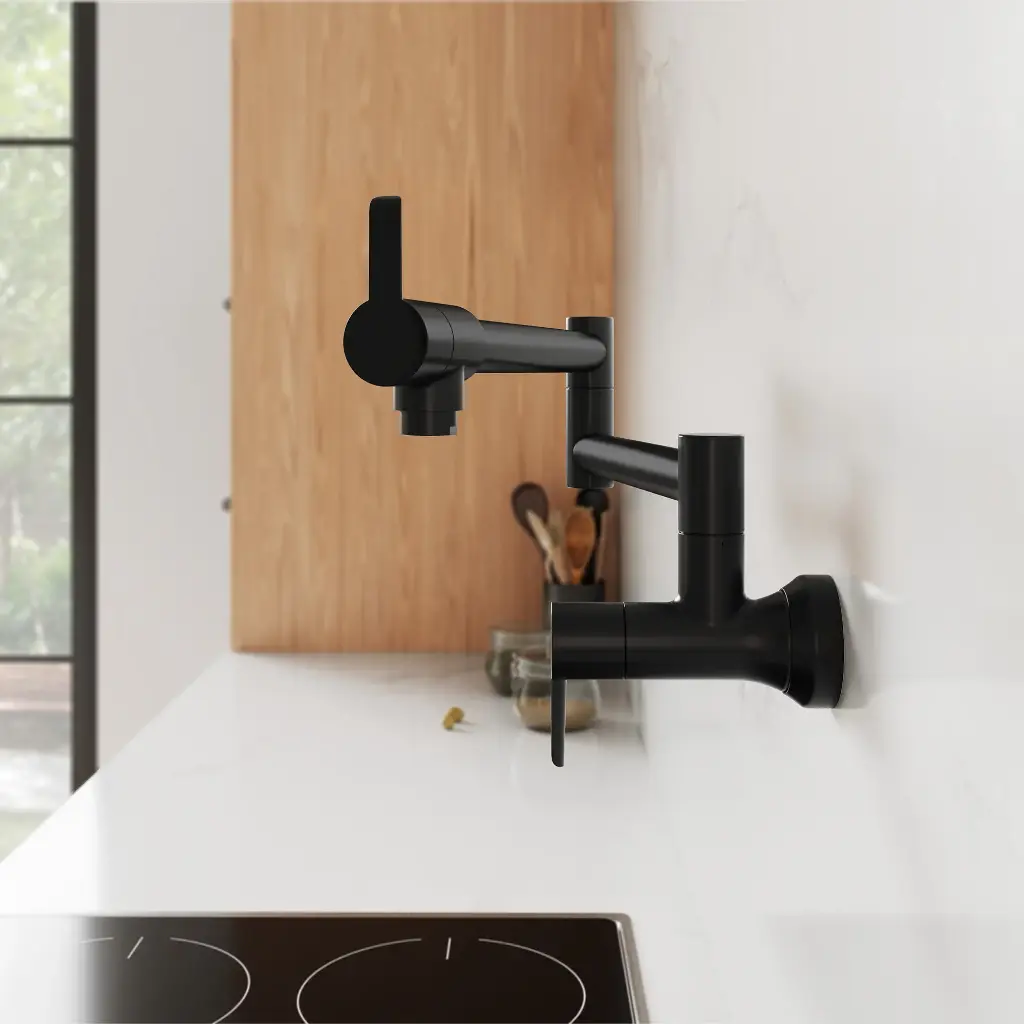 Grohe 310752432 2-Handle Wall Mount Pot Filler Matte Black