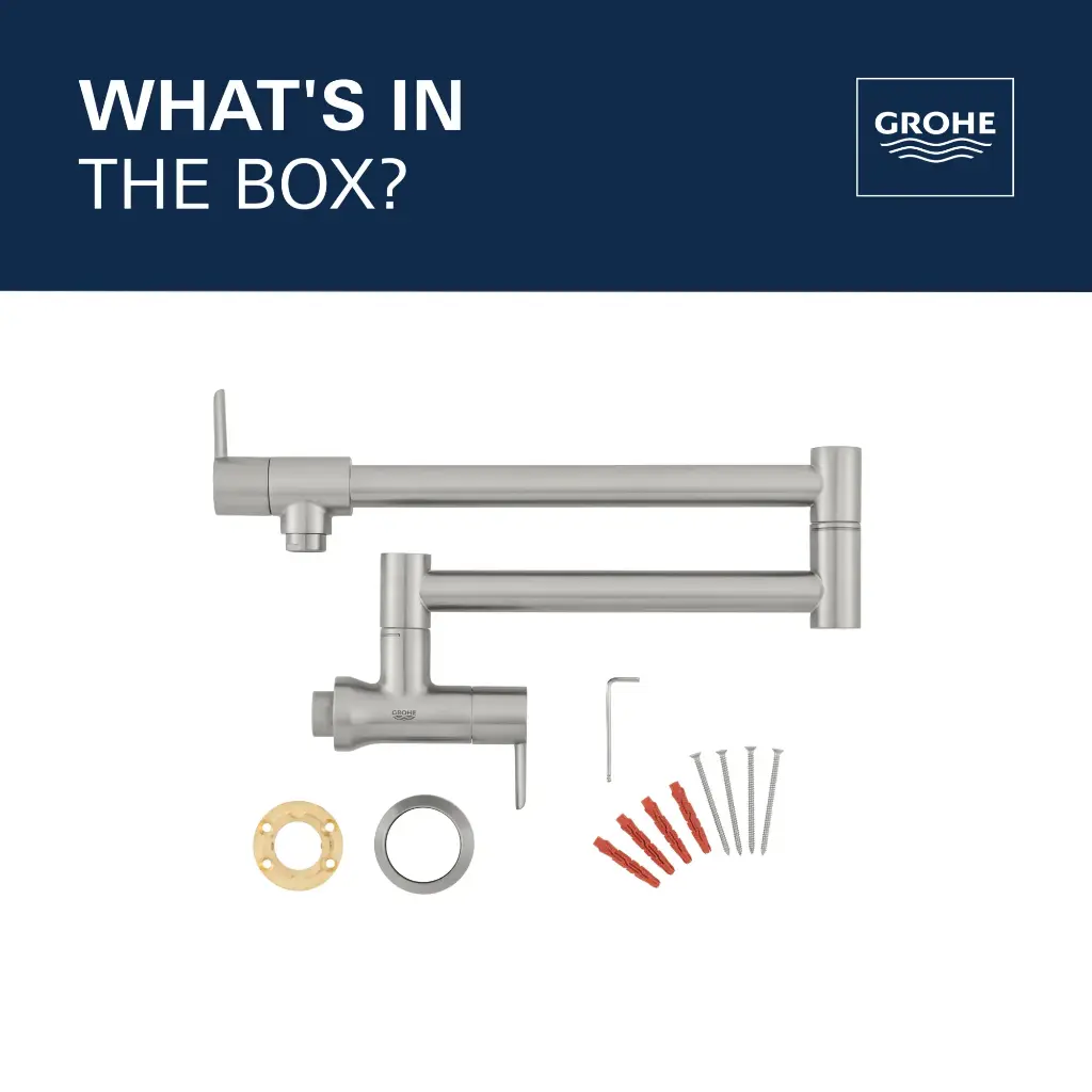 Grohe 31075GN2 2-Handle Wall Mount Pot Filler Brushed Cool Sunrise