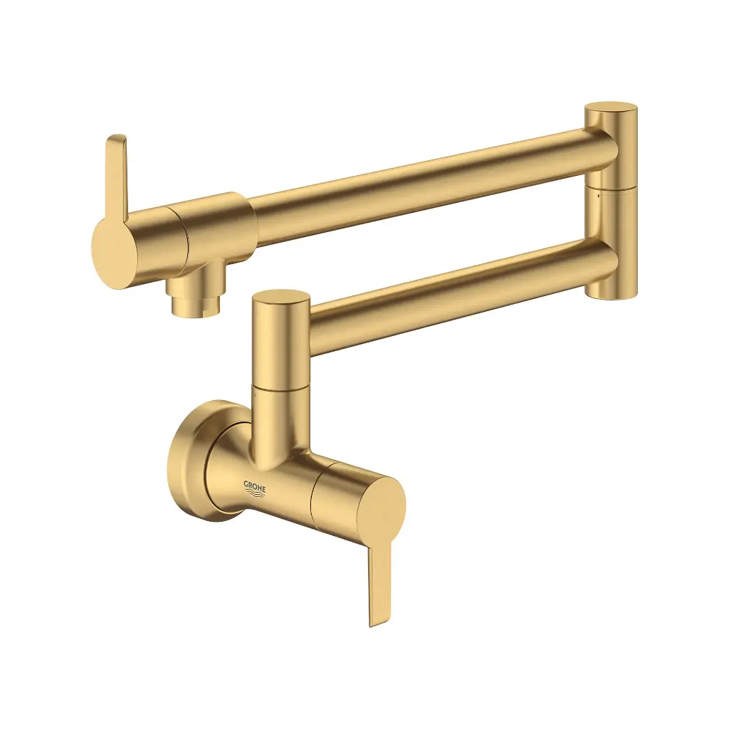 Grohe 31075GN2 2-Handle Wall Mount Pot Filler Brushed Cool Sunrise
