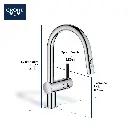 Grohe 313782433 Single Handle Pull Down Kitchen Faucet Dual Spray 6.6 L/Min (1.75 Gpm) Matte Black