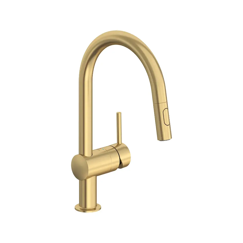 Grohe 31378GN3 Minta Single Handle Pull Down Kitchen Faucet Dual Spray 6.6 L/Min (1.75 Gpm) Brushed Cool Sunrise