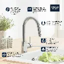 Grohe 314792431 Single Handle Pull Down Bar Faucet 6.6 L/Min (1.75 Gpm) Matte Black