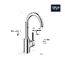 Grohe 315182430 Single Handle Pull Down Dual Spray Bar Faucet 6.6 L/Min (1.75 Gpm) Matte Black