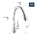 Grohe 322982433 Zedra Triple Spray Pull-Down Kitchen Faucet Matte Black