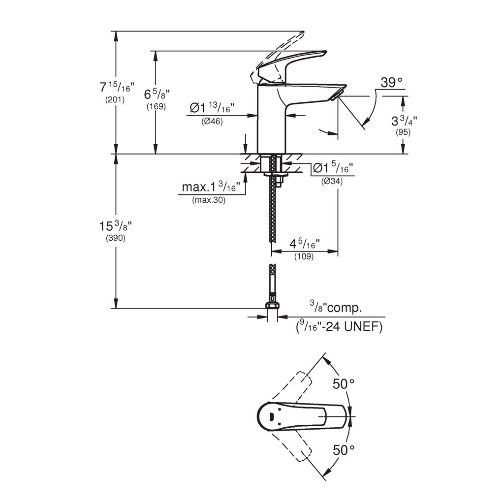 Grohe 32642003 Eurosmart Ohm Basin S Us Grohe Chrome