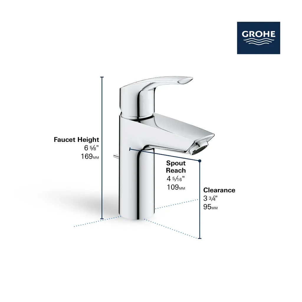 Grohe 32643003 Eurosmart Ohm Basin Smth B S Us Grohe Chrome