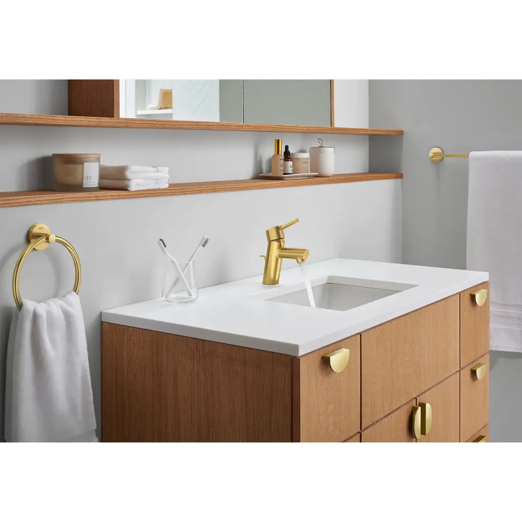 Grohe 34270GNA Single Hole Single-Handle S-Size Bathroom Faucet 4.5 L/Min (1.2 Gpm) Brushed Cool Sunrise