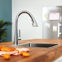 Grohe 30368002 Ladylux L2 Prep Sink Three Spray Pull Down Kitchen Faucet Chrome 3
