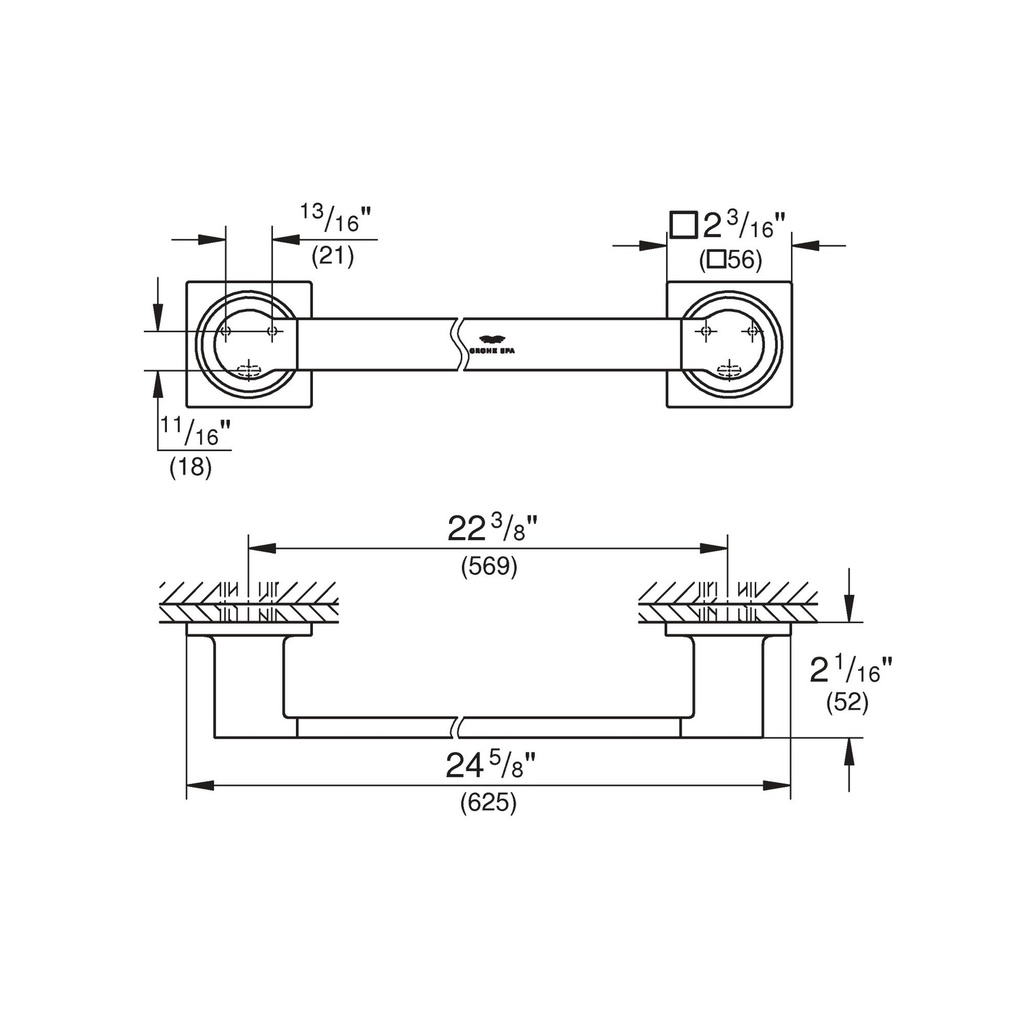 Grohe 40341En1 24" Towel Bar Brushed Nickel