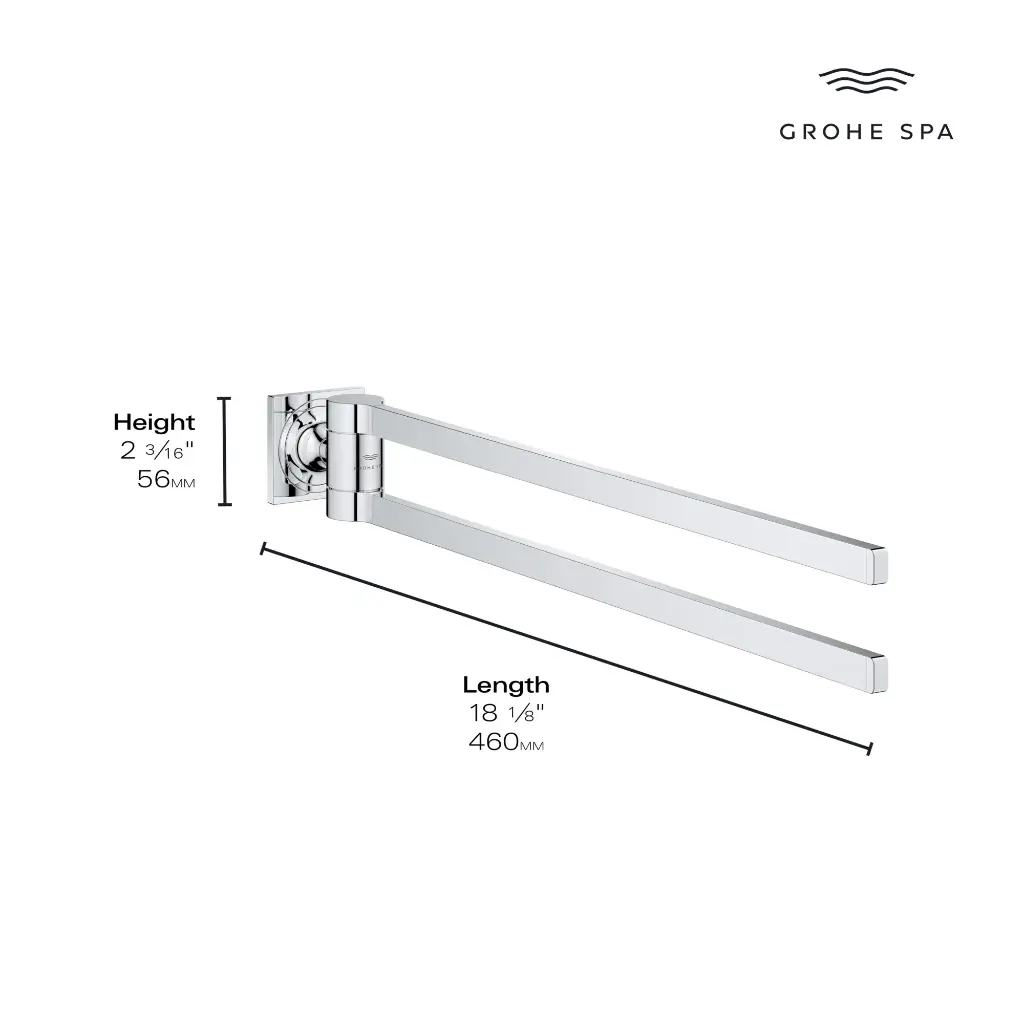 Grohe 40342001 Double Towel Bar Chrome