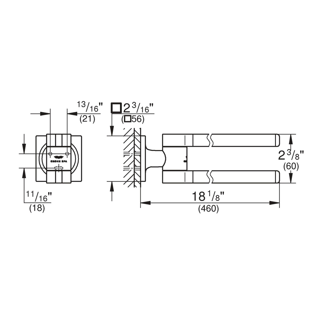 Grohe 40342GN1 Double Towel Bar Brushed Cool Sunrise