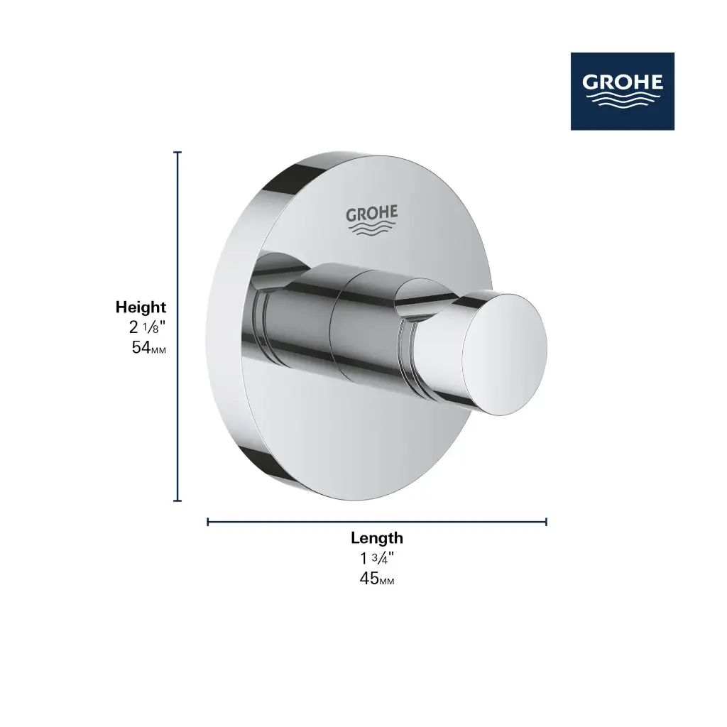 Grohe 403642431 Essentials Robe Hook Matte Black